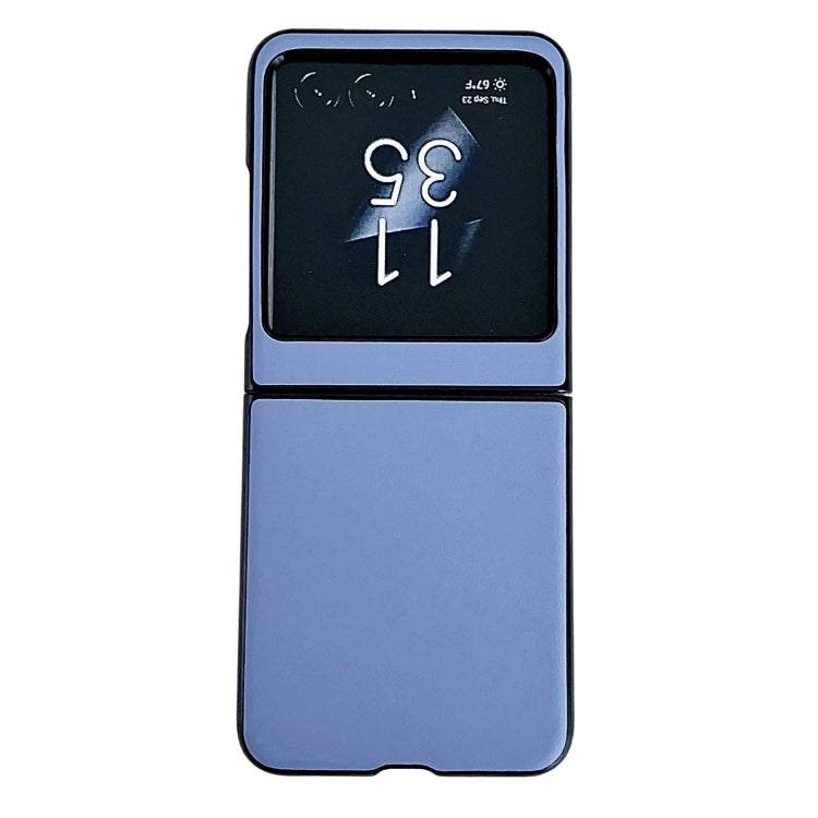 For Motorola Razr 50 Solid Color Leather Texture Phone Case(Blue) by buy2fix