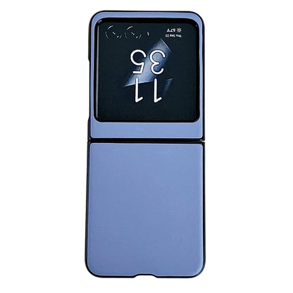 For Motorola Razr 50 Solid Color Leather Texture Phone Case(Blue) by buy2fix