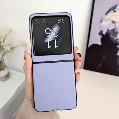 For Motorola Razr 50 Solid Color Leather Texture Phone Case(Blue) by buy2fix