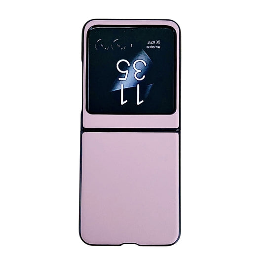 For Motorola Razr 50 Solid Color Leather Texture Phone Case(Pink) by buy2fix