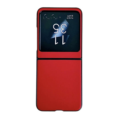 For Motorola Razr 50 Solid Color Leather Texture Phone Case(Red) by buy2fix