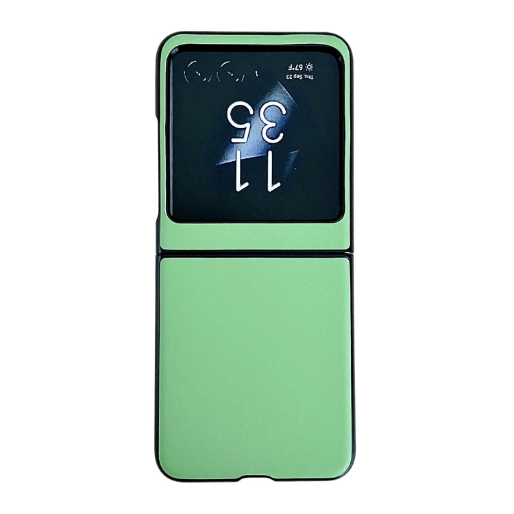For Motorola Razr 50 Solid Color Leather Texture Phone Case(Green) by buy2fix