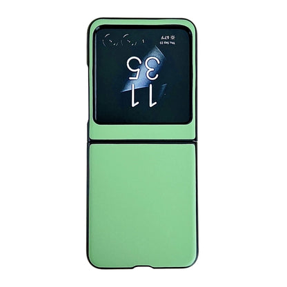 For Motorola Razr 50 Solid Color Leather Texture Phone Case(Green) by buy2fix