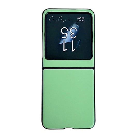 For Motorola Razr 50 Solid Color Leather Texture Phone Case(Green) by buy2fix