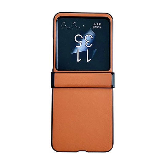 For Motorola Razr 40 Ultra Solid Color Leather Texture Three-stage Phone Case(Orange) by buy2fix