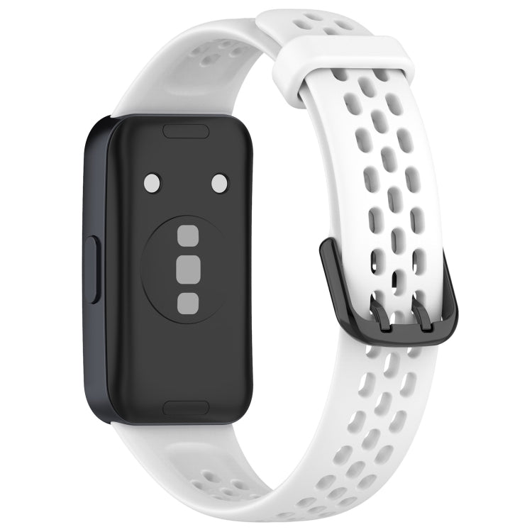 For Huawei Band 10 / 9 / 8 Solid Color Breathable Silicone Watch Band(White) by buy2fix