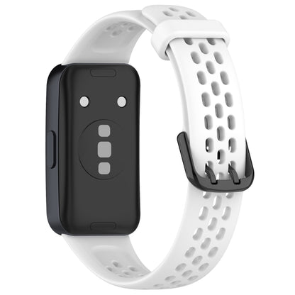 For Huawei Band 10 / 9 / 8 Solid Color Breathable Silicone Watch Band(White) by buy2fix