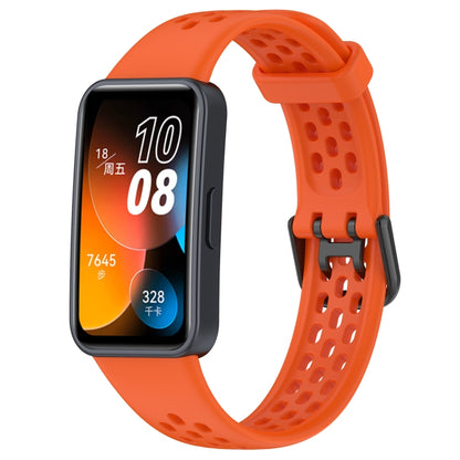 For Huawei Band 10 / 9 / 8 Solid Color Breathable Silicone Watch Band(Orange) by buy2fix