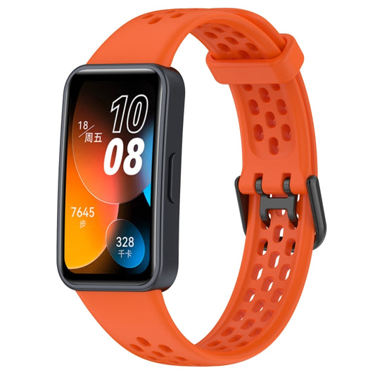 For Huawei Band 10 / 9 / 8 Solid Color Breathable Silicone Watch Band(Orange) by buy2fix