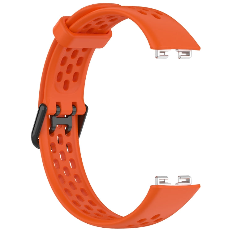 For Huawei Band 10 / 9 / 8 Solid Color Breathable Silicone Watch Band(Orange) by buy2fix