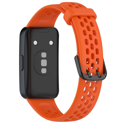 For Huawei Band 10 / 9 / 8 Solid Color Breathable Silicone Watch Band(Orange) by buy2fix