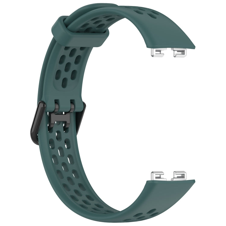For Huawei Band 10 / 9 / 8 Solid Color Breathable Silicone Watch Band(Olive Green) by buy2fix