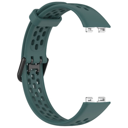 For Huawei Band 10 / 9 / 8 Solid Color Breathable Silicone Watch Band(Olive Green) by buy2fix