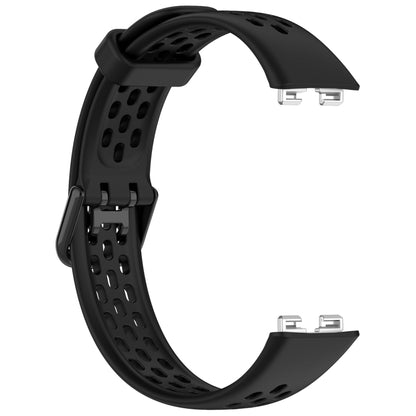 For Huawei Band 10 / 9 / 8 Solid Color Breathable Silicone Watch Band(Black) by buy2fix