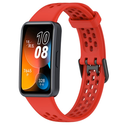 For Huawei Band 10 / 9 / 8 Solid Color Breathable Silicone Watch Band(Red) by buy2fix