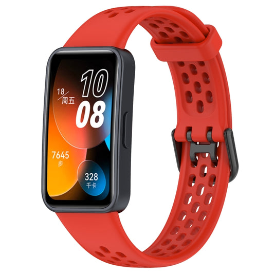 For Huawei Band 10 / 9 / 8 Solid Color Breathable Silicone Watch Band(Red) by buy2fix