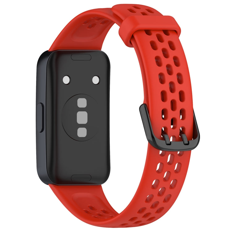 For Huawei Band 10 / 9 / 8 Solid Color Breathable Silicone Watch Band(Red) by buy2fix