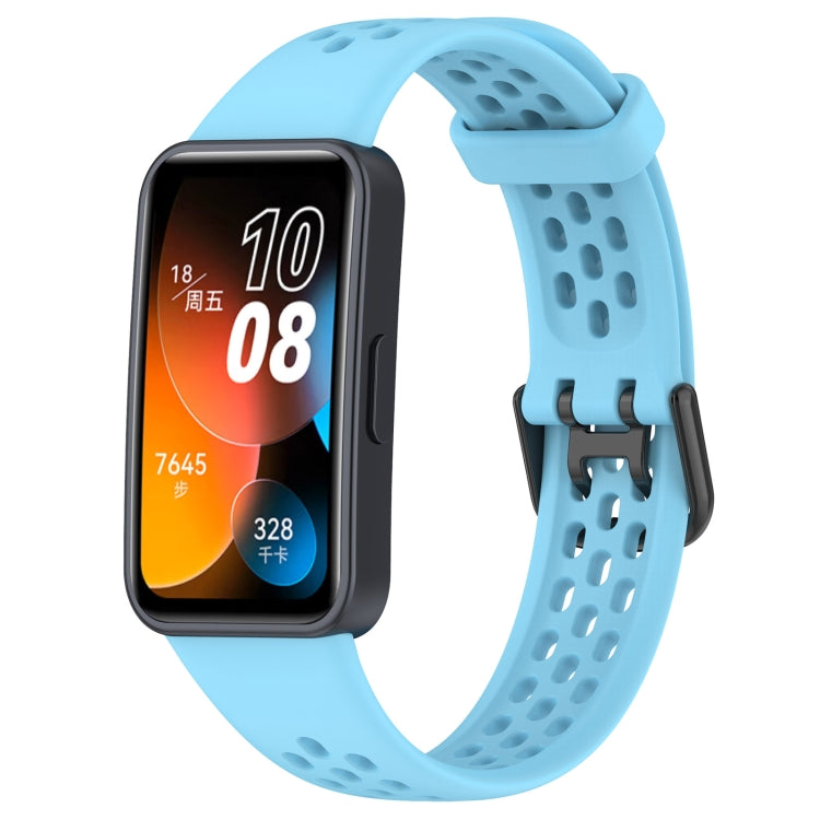 For Huawei Band 10 / 9 / 8 Solid Color Breathable Silicone Watch Band(Light Blue) by buy2fix