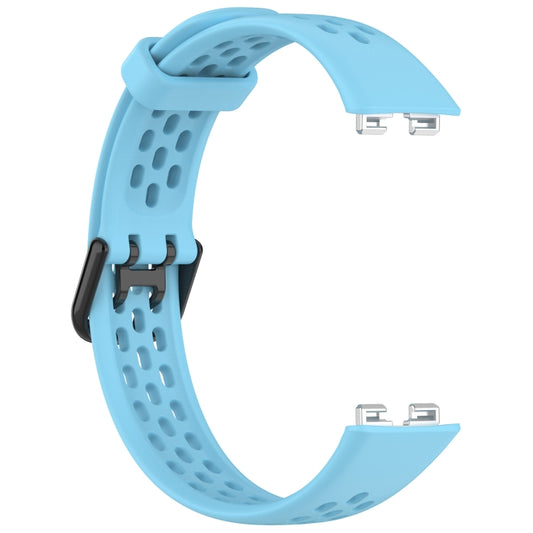 For Huawei Band 10 / 9 / 8 Solid Color Breathable Silicone Watch Band(Light Blue) by buy2fix