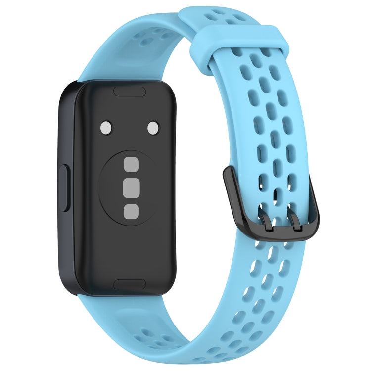 For Huawei Band 10 / 9 / 8 Solid Color Breathable Silicone Watch Band(Light Blue) by buy2fix