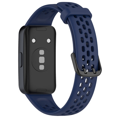 For Huawei Band 10 / 9 / 8 Solid Color Breathable Silicone Watch Band(Midnight Blue) by buy2fix