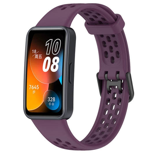For Huawei Band 10 / 9 / 8 Solid Color Breathable Silicone Watch Band(Purple) by buy2fix