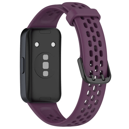 For Huawei Band 10 / 9 / 8 Solid Color Breathable Silicone Watch Band(Purple) by buy2fix