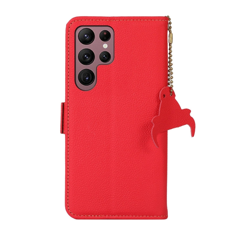 For Samsung Galaxy S24 Ultra Side-Magnetic TJ Genuine Leather RFID Phone Case(Red) - Galaxy Phone Cases by buy2fix | Online Shopping UK | buy2fix