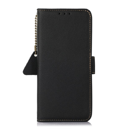 For Samsung Galaxy A05s Side-Magnetic TJ Genuine Leather RFID Phone Case(Black) - Galaxy Phone Cases by buy2fix | Online Shopping UK | buy2fix