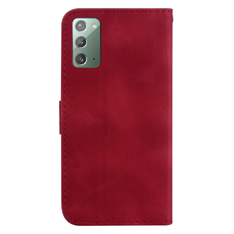 For Samsung Galaxy Note20 Seven-shaped Embossed Leather Phone Case(Red) by buy2fix