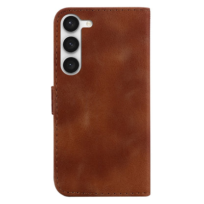 For Samsung Galaxy S23+ 5G Seven-shaped Embossed Leather Phone Case(Brown) - Galaxy S23+ 5G Cases by buy2fix | Online Shopping UK | buy2fix