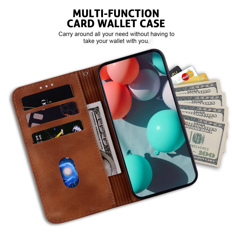 For Samsung Galaxy S23+ 5G Seven-shaped Embossed Leather Phone Case(Brown) - Galaxy S23+ 5G Cases by buy2fix | Online Shopping UK | buy2fix
