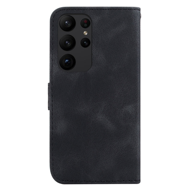 For Samsung Galaxy S23 Ultra 5G Seven-shaped Embossed Leather Phone Case(Black) - Galaxy S23 Ultra 5G Cases by buy2fix | Online Shopping UK | buy2fix