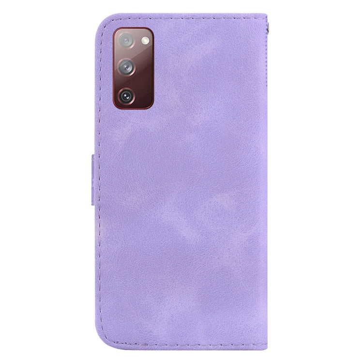 For Samsung Galaxy S20 FE 4G/5G Seven-shaped Embossed Leather Phone Case(Purple) by buy2fix