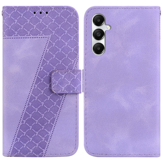 For Samsung Galaxy A05s Seven-shaped Embossed Leather Phone Case(Purple)