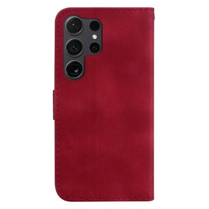 For Samsung Galaxy S24 Ultra 5G Seven-shaped Embossed Leather Phone Case(Red) - Galaxy S24 Ultra 5G Cases by buy2fix | Online Shopping UK | buy2fix
