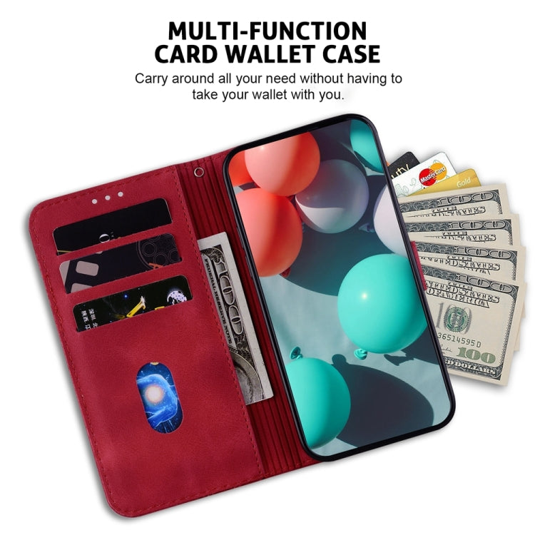 For Samsung Galaxy S24 5G Seven-shaped Embossed Leather Phone Case(Red) - Galaxy S24 5G Cases by buy2fix | Online Shopping UK | buy2fix