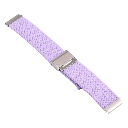 For Samsung Galaxy Watch 6 / 6 Classic Nylon Braided Metal Buckle Watch Band(Light Purple) - Watch Bands by buy2fix | Online Shopping UK | buy2fix