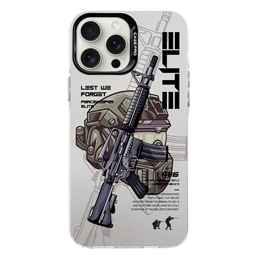 For iPhone 16 Pro Electroplated Silver Series PC Protective Phone Case(Peaceful Warrior A) by buy2fix