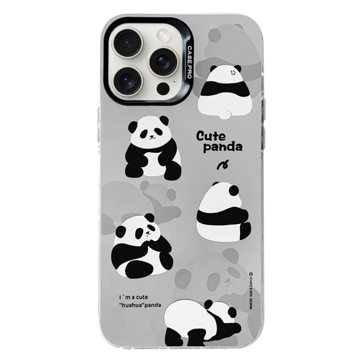 For iPhone 16 Pro Electroplated Silver Series PC Protective Phone Case(Grey Panda) by buy2fix