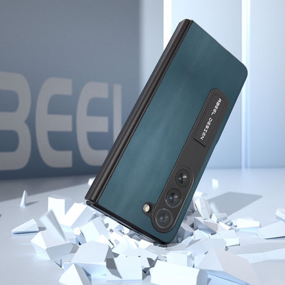 For Samsung Galaxy Z Fold5 Integrated Genuine Leather Xiaoya Series Phone Case with Holder(Dark Green) - Galaxy Z Fold5 Cases by buy2fix | Online Shopping UK | buy2fix