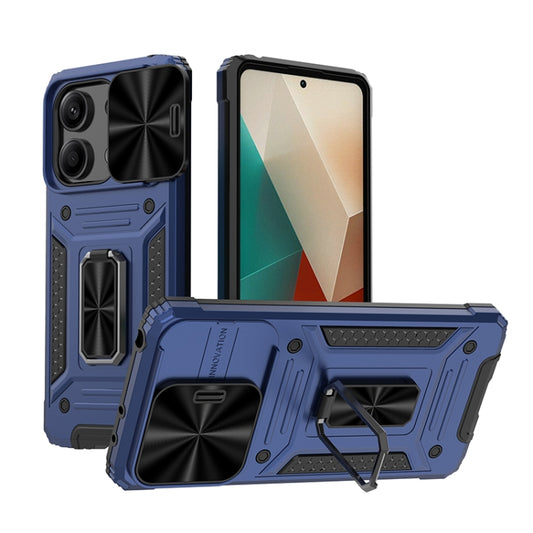 For Xiaomi Redmi Note 13 5G Camshield Robot TPU Hybrid PC Phone Case(Blue) - Xiaomi Cases by buy2fix | Online Shopping UK | buy2fix