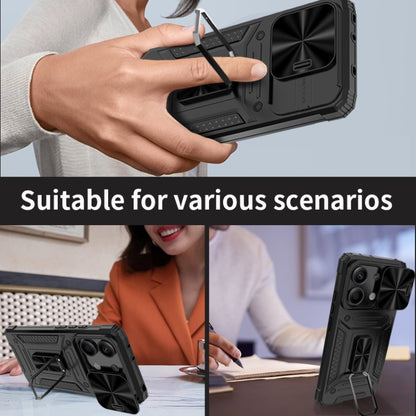 For Xiaomi Redmi Note 13 5G Camshield Robot TPU Hybrid PC Phone Case(Blue) - Xiaomi Cases by buy2fix | Online Shopping UK | buy2fix
