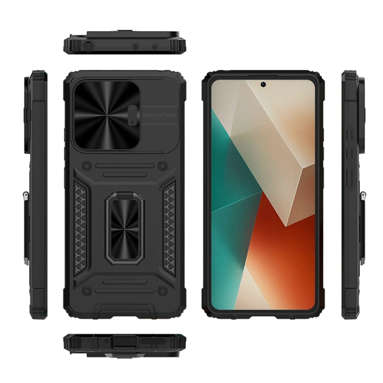 For Xiaomi Redmi Note 13 5G Camshield Robot TPU Hybrid PC Phone Case(Blue) - Xiaomi Cases by buy2fix | Online Shopping UK | buy2fix