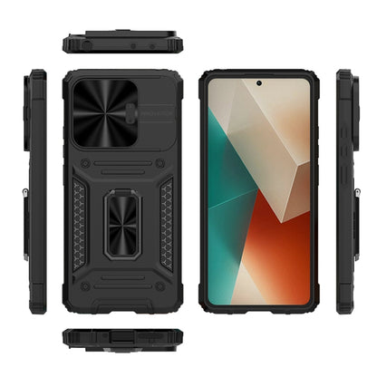 For Xiaomi Redmi Note 13 5G Camshield Robot TPU Hybrid PC Phone Case(Blue) - Xiaomi Cases by buy2fix | Online Shopping UK | buy2fix