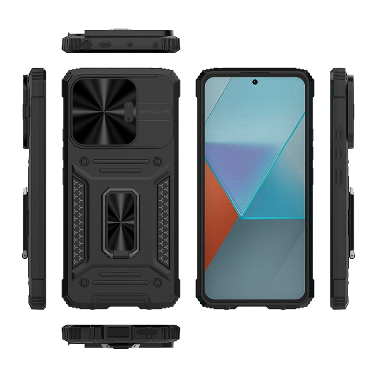 For Xiaomi Redmi Note 13 Pro 5G Camshield Robot TPU Hybrid PC Phone Case(Green) - Xiaomi Cases by buy2fix | Online Shopping UK | buy2fix