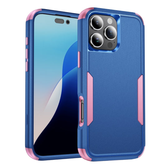 For iPhone 16 Pro Max Commuter Shockproof TPU + PC Phone Case(Royal Blue+Pink) by buy2fix