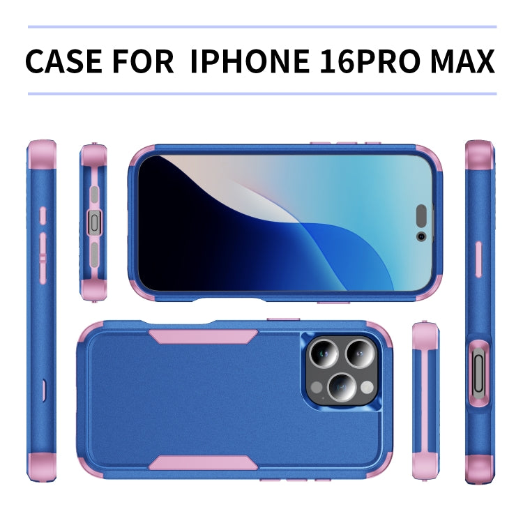 For iPhone 16 Pro Max Commuter Shockproof TPU + PC Phone Case(Royal Blue+Pink) by buy2fix