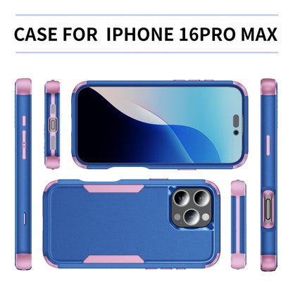 For iPhone 16 Pro Max Commuter Shockproof TPU + PC Phone Case(Royal Blue+Pink) by buy2fix