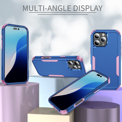 For iPhone 16 Pro Max Commuter Shockproof TPU + PC Phone Case(Royal Blue+Pink) by buy2fix